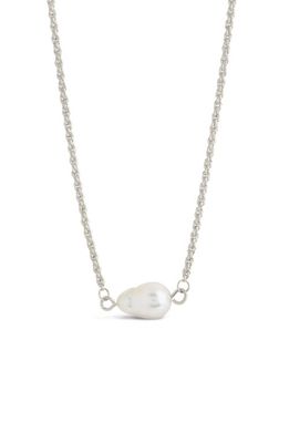 Sterling Forever Elyse Freshwater Pearl Pendant Necklace in Silver
