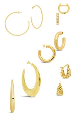 Sterling Forever Five Days of Hoops Assorted 5-Pack Hoop Earrings in Gold