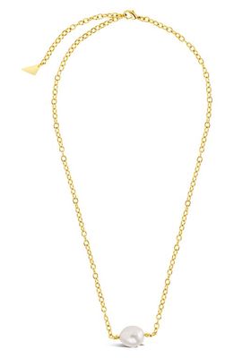 Sterling Forever Freshwater Pearl Pendant Necklace in Gold