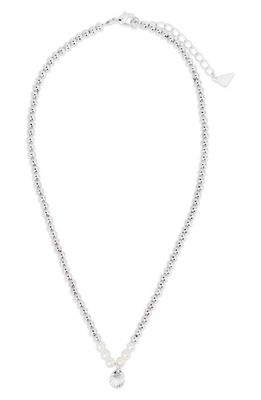 Sterling Forever Marjorie Seashell Pendant Pearl Necklace in Silver 