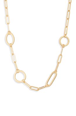 Sterling Forever Mixed Link Chain Necklace in Gold