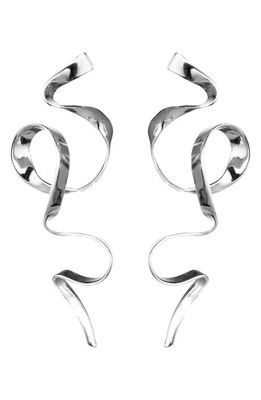 Sterling King Allegro Ribbon Drop Earrings in Sterling Silver 