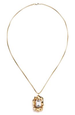 Sterling King Edith Crystal Pendant Necklace in Gold - Crystal
