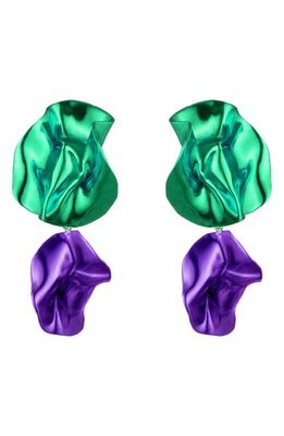 Sterling King Flashback Fold Drop Earrings in Emerald - Violet