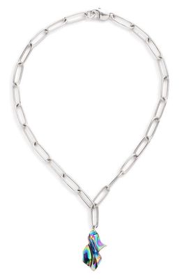 Sterling King Gelsey Fold Pendant Necklace in Oil Slick