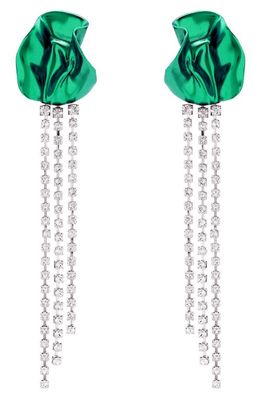 Sterling King Georgia Crystal Drop Earrings in Emerald