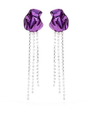 Sterling King Georgia crystal drop earrings - Purple