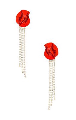 Sterling King Georgia Crystal Earrings in Red.