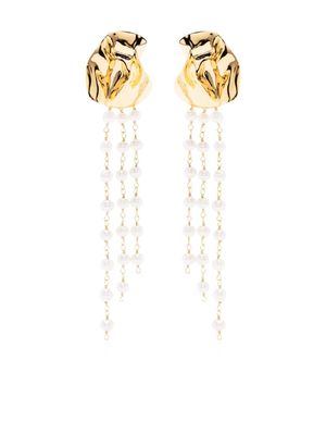 Sterling King Georgia pearl drop earrings - Gold