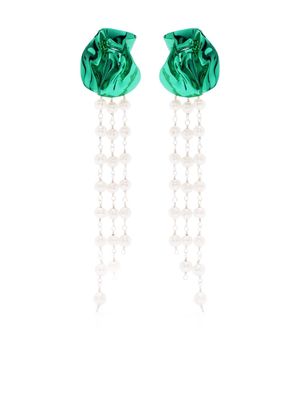 Sterling King Georgia pearl drop earrings - Green