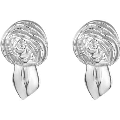 Sterling King Mini Rosette Stud Earrings in Silver 