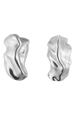 Sterling King Molten Stud Earrings in Sterling Silver 