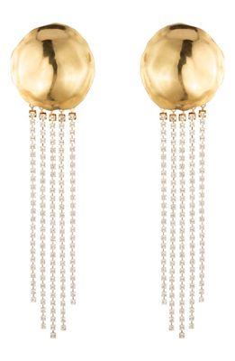 Sterling King Orbit Crystal Drop Earrings in Gold