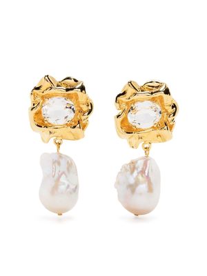 Sterling King pearl-charm drop earrings - Gold