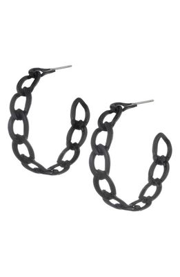 Sterling King Rosha Chain Hoop Earrings in Black