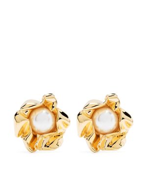 Sterling King Titania flower earrings - Gold