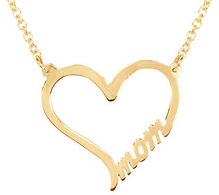 Sterling Open Heart Mom Necklace