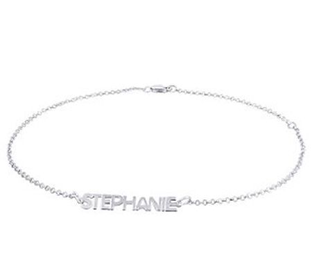 Sterling Personalized Name Ankle Bracelet