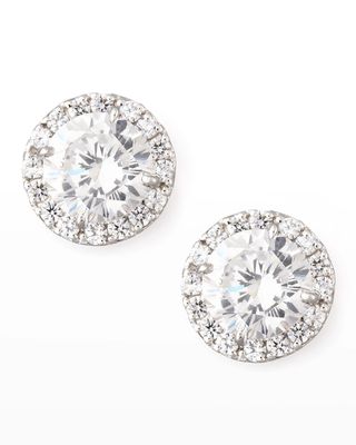 Sterling Silver 1.5ct Pave Stud Earrings