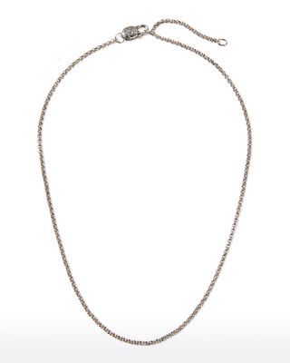 Sterling Silver Adjustable Chain Necklace, 18-20"L