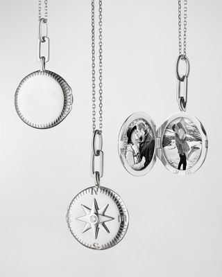 Sterling Silver "Adventure" Compass Locket Necklace
