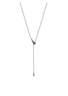 Sterling Silver & 0.44 TCW Diamond Snake Y Necklace