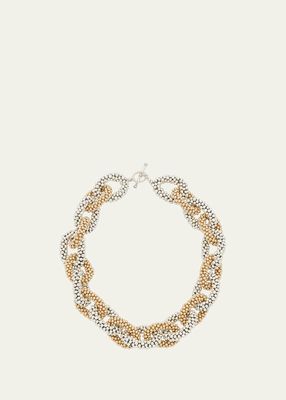 Sterling Silver and 14K Gold Link Necklace