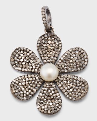 Sterling Silver and Diamond Pearl Flower Charm