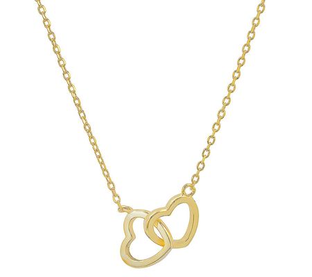Sterling Silver Interlocking Love Heart Necklac e