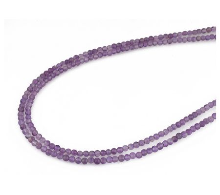 Sterling Silver Layered Amethyst Bead Necklace