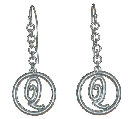 Sterling Silver Legacy Loop Drop Initial Earrin gs