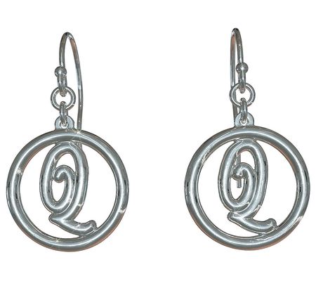 Sterling Silver Legacy Loop Initial Earrings