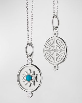 Sterling Silver Mini Protect Evil Eye Pendant Necklace