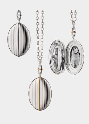 Sterling Silver Oval Four-Image Engraved Locket