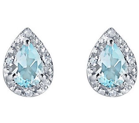 Sterling Silver Pear Shaped Gemstone Earrings