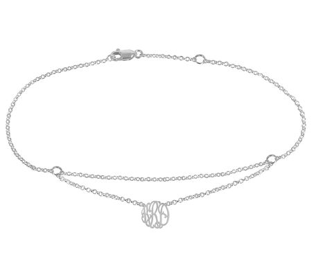 Sterling Silver Personalized Floating Monogram Ankle Bracelet