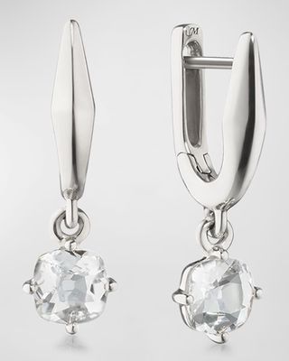 Sterling Silver Points North Earrings With Rock Crystals