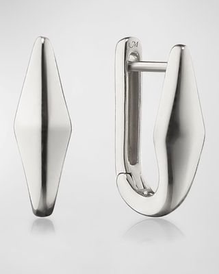 Sterling Silver Points North Large Huggie Earrings