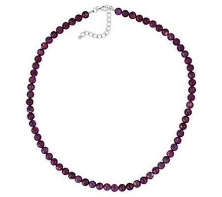Sterling Silver Purple Turquoise Bead Necklace