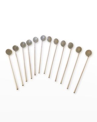 Sterling Silver Stirrers, Set of 12