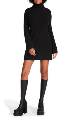 Steve Madden Abbie Long Sleeve Sweater Minidress in Black