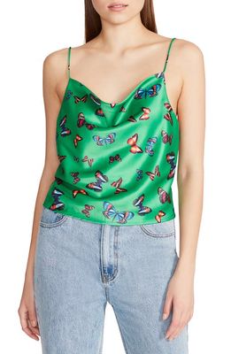 Steve Madden Adriana Butterfly Satin Camisole in Bright Green