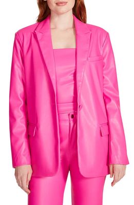 Steve Madden Audrey Faux Leather Blazer in Pink Glo