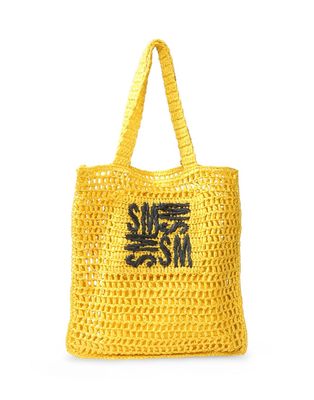 Steve Madden Bblock crochet tote bag in yellow