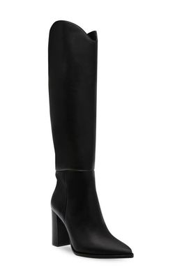 Steve Madden Bixby Pointed Toe Knee High Boot in Black Leather
