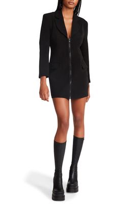 Steve Madden Cecily Long Sleeve Zip Up Blazer Minidress in Black