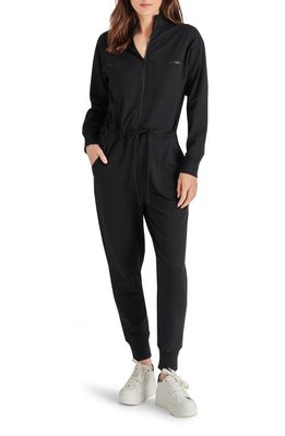 Steve Madden Chester Cotton Blend French Terry Jumpsuit in Black