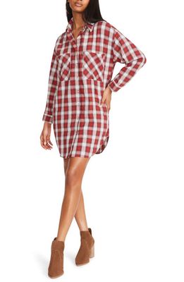 Steve Madden Country Doll Long Sleeve Plaid Shirtdress in Red