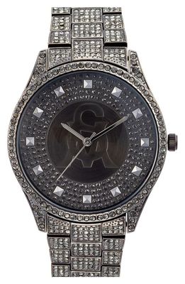 Steve Madden Crystal Bracelet Watch in Black