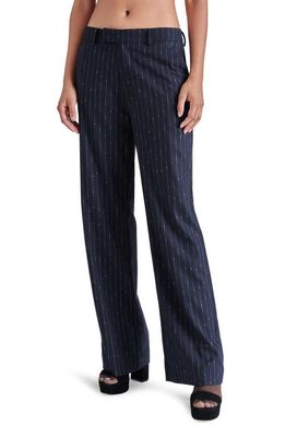 Steve Madden Devin Relaxed Fit Pinstripe Pants in Navy